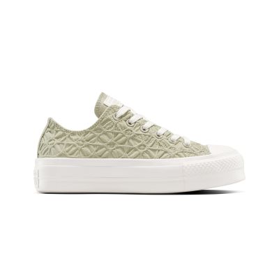 Converse Chuck Taylor All Star Lift Platform Textured Material - Grønn - Joggesko Converse Chuck Taylor All Star Lift Platform Textured Material - Grønn - Joggesko