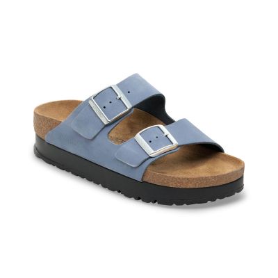 Birkenstock Arizona PAP Flex Platform Nubuk Leather Narrow Fit Blue - Blå - Sandaler Birkenstock Arizona PAP Flex Platform Nubuk Leather Narrow Fit Blue - Blå - Sandaler