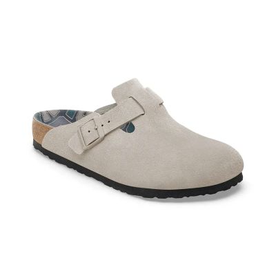 Birkenstock Boston BS Suede Leather Regular Fit Grey - Grå - Sandaler Birkenstock Boston BS Suede Leather Regular Fit Grey - Grå - Sandaler