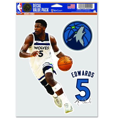 WinCraft NBA Anthony Edwards Minnesota Timberwolves Multi Use Decal - Flerfarget - Nálepky