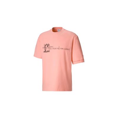 Puma x Michael Lau 2Long Men's Tee - Rosa - Kortermet T-skjorte Puma x Michael Lau 2Long Men's Tee - Rosa - Kortermet T-skjorte