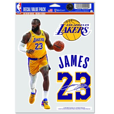 WinCraft NBA LeBron James Los Angeles Lakers Multi Use Decal - Flerfarget - Nálepky