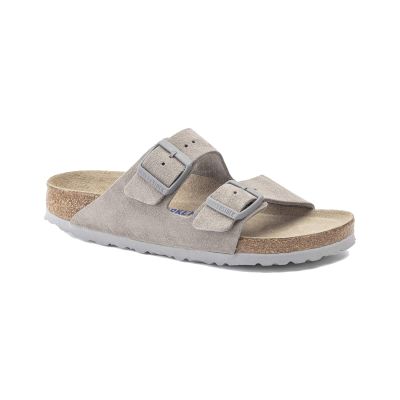 Birkenstock Arizona Soft Footbed Suede Leather Narrow Stone Coin - Grå - Sandaler Birkenstock Arizona Soft Footbed Suede Leather Narrow Stone Coin - Grå - Sandaler