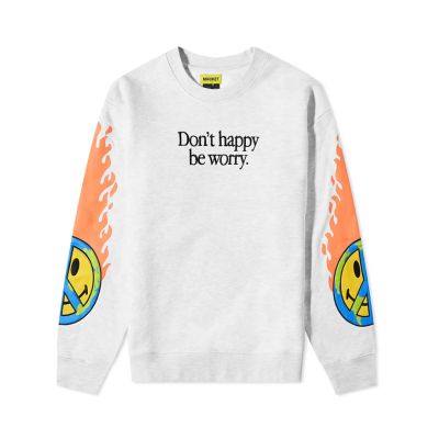 Market Smiley Earth On Fire Crewneck - Grå - Hettegenser