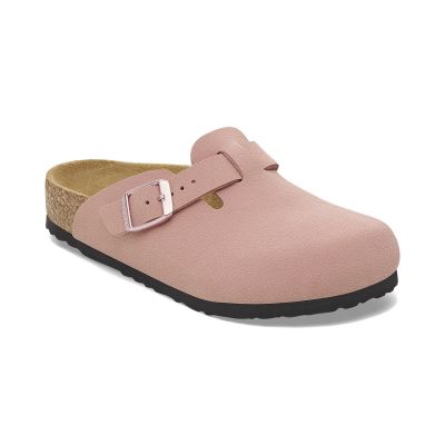 Birkenstock Boston Kids Birkibuc Narrow Fit - Rosa - Sandaler Birkenstock Boston Kids Birkibuc Narrow Fit - Rosa - Sandaler