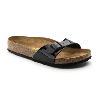 Birkenstock Madrid Birko-Flor Patent Narrow Fit Black - Svart - Sandaler Birkenstock Madrid Birko-Flor Patent Narrow Fit Black - Svart - Sandaler
