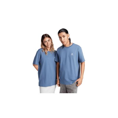 Converse Standard Fit Left Chest Star Chevron Embroidered Tee L - Blå - Kortermet T-skjorte Converse Standard Fit Left Chest Star Chevron Embroidered Tee L - Blå - Kortermet T-skjorte