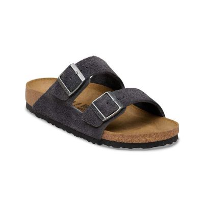 Birkenstock Arizona Suede Leather Regular Fit Charcoal - Svart - Sandaler Birkenstock Arizona Suede Leather Regular Fit Charcoal - Svart - Sandaler