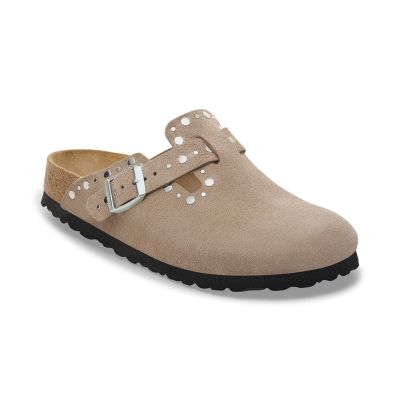 Birkenstock Boston Rivet Suede Leather Regular Fit Grey - Grå - Sandaler Birkenstock Boston Rivet Suede Leather Regular Fit Grey - Grå - Sandaler