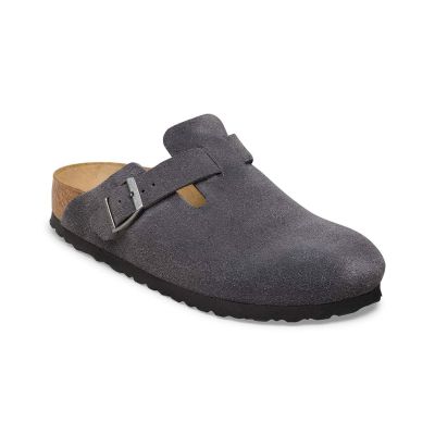 Birkenstock Boston Suede Leather Narrow Fit Charcoal - Grå - Sandaler Birkenstock Boston Suede Leather Narrow Fit Charcoal - Grå - Sandaler