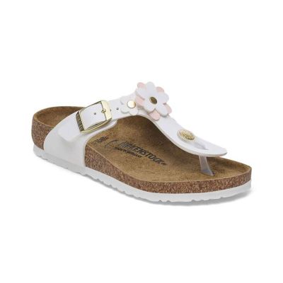 Birkenstock Gizeh Flowers Birko-Flor Regular Fit White - Hvit - Sandaler Birkenstock Gizeh Flowers Birko-Flor Regular Fit White - Hvit - Sandaler