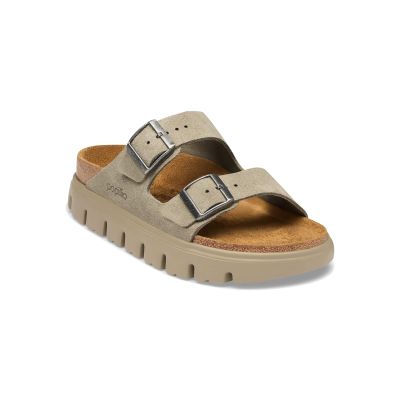 Birkenstock Arizona Chunky Suede Leather Narrow Taupe Tonal - Grå - Sandaler Birkenstock Arizona Chunky Suede Leather Narrow Taupe Tonal - Grå - Sandaler