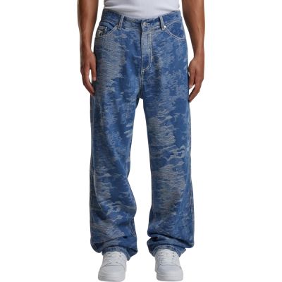 Karl Kani Og K Distress Camo Five Pocket Denim - Blå - Bukser
