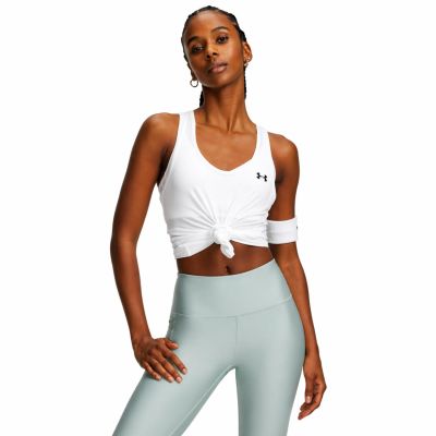 Under Armour Tech Mesh Racer Tank White - Hvit - Kompresjon singlet Under Armour Tech Mesh Racer Tank White - Hvit - Kompresjon singlet