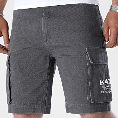 Karl Kani Small Signature Washed Cargo Shorts Anthracite - Grå - Shorts