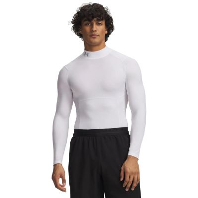 Under Armour HG Elite Comp Mock Long-Sleeve White - Hvit - Langermet kompresjonsskjorte Under Armour HG Elite Comp Mock Long-Sleeve White - Hvit - Langermet kompresjonsskjorte