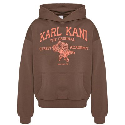 Karl Kani Street Academy Washed Os Hoodie Dark Brown - Brun - Hettegenser