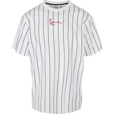 Karl Kani Small Signature Pinstripe Tee Black - Hvit - Kortermet T-skjorte Karl Kani Small Signature Pinstripe Tee Black - Hvit - Kortermet T-skjorte