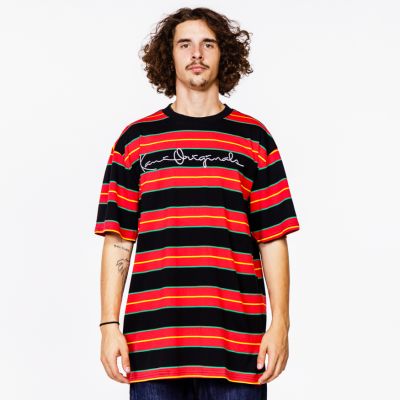 Karl Kani Originals Stripe Tee Red / Black / Green - Flerfarget - Kortermet T-skjorte