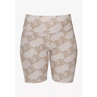 Karl Kani Small Signature Women Old English Biker Shorts Light Sand - Brun - Shorts