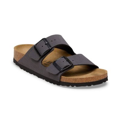 Birkenstock Arizona Birko-Flor Regular Fit Velvet Gray Black Buckles - Grå - Sandaler Birkenstock Arizona Birko-Flor Regular Fit Velvet Gray Black Buckles - Grå - Sandaler