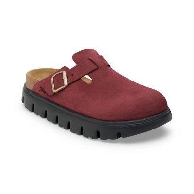 Birkenstock Boston Chunky Suede Leather Narrow Fit Burgundy - rød - Sandaler Birkenstock Boston Chunky Suede Leather Narrow Fit Burgundy - rød - Sandaler