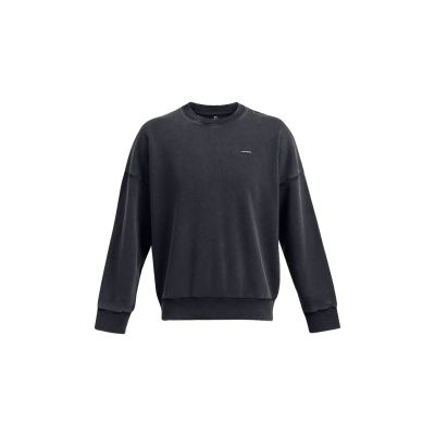 Under Armour M Icon Heavyweight Fleece Wash Oversized Crew - Svart - Hettegenser
