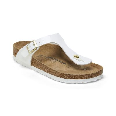 Birkenstock Gizeh Birko-Flor Patent Narrow Fit Patent White - Hvit - Sandaler Birkenstock Gizeh Birko-Flor Patent Narrow Fit Patent White - Hvit - Sandaler
