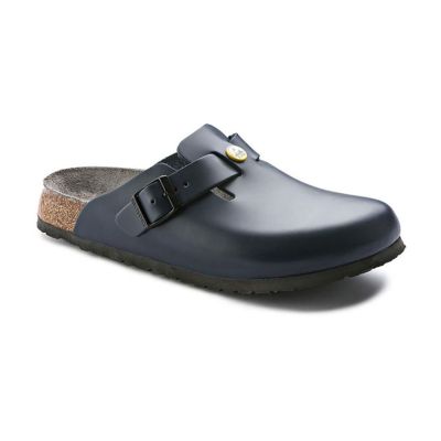 Birkenstock Boston ESD Natural Leather Narrow Fit Blue - Blå - Sandaler Birkenstock Boston ESD Natural Leather Narrow Fit Blue - Blå - Sandaler
