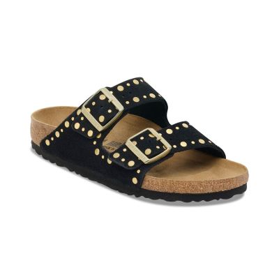 Birkenstock Arizona Rivet Suede Leather Regular Fit Black - Svart - Sandaler Birkenstock Arizona Rivet Suede Leather Regular Fit Black - Svart - Sandaler