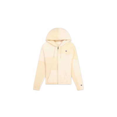 Champion Patchwork Velour Fleece ZIP-UP Hoodie - Hvit - Hettegenser Champion Patchwork Velour Fleece ZIP-UP Hoodie - Hvit - Hettegenser