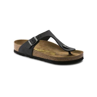 Birkenstock Gizeh Oiled Leather Regular Fit Black 845251 - Svart - Sandaler Birkenstock Gizeh Oiled Leather Regular Fit Black 845251 - Svart - Sandaler