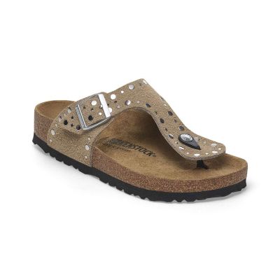 Birkenstock Gizeh Rivets Suede Leather Regular Fit Taupe - Grå - Sandaler Birkenstock Gizeh Rivets Suede Leather Regular Fit Taupe - Grå - Sandaler