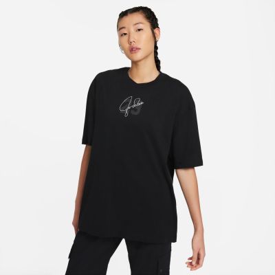 Jordan Essentials Wmns Short-Sleeve Graphic Tee Black - Svart - Kortermet T-skjorte
