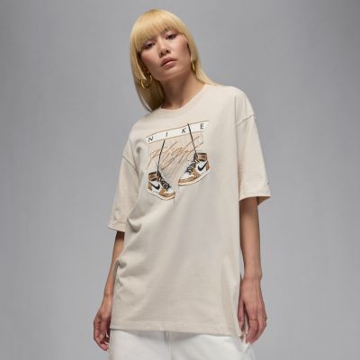 Jordan Flight Wmns Oversized Tee Light Orewood Brown - Brun - Kortermet T-skjorte