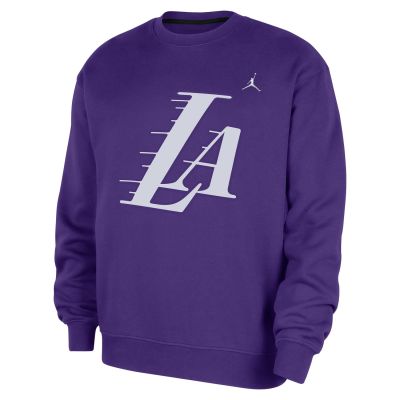 Jordan NBA Los Angeles Lakers Statement Essentials Fleece Crew-Neck Sweatshirt - Lilla - Hettegenser Jordan NBA Los Angeles Lakers Statement Essentials Fleece Crew-Neck Sweatshirt - Lilla - Hettegenser
