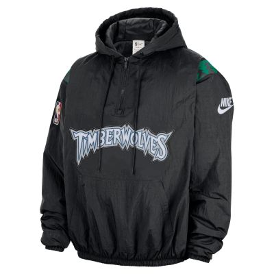 Nike Therma-FIT NBA Minnesota Timberwolves Hardwood Clasics 1/2-Zip Hoodie Black - Svart - Hettegenser