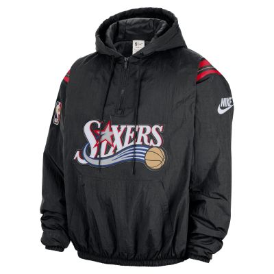 Nike Therma-FIT NBA Philadelphia 76ers Hardwood Clasics 1/2-Zip Hoodie - Svart - Hettegenser