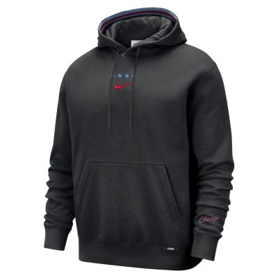 Nike NBA Premium Club Chicago Bulls City Edition Fleece Hoodie - Svart - Hettegenser