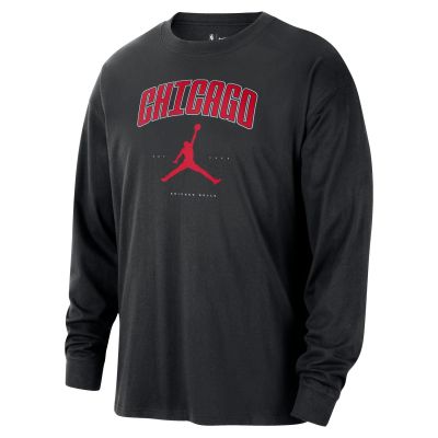 Jordan NBA Chicago Bulls Essential Long-Sleeve Tee Black - Svart - Kortermet T-skjorte