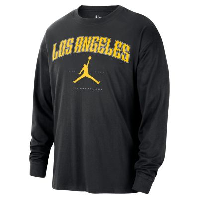 Jordan NBA Los Angeles Lakers Essential Long-Sleeve Tee Black - Svart - Kortermet T-skjorte