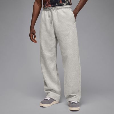 Jordan Brooklyn Fleece Oversized Open-Hem Pants Heather Grey - Grå - Bukser