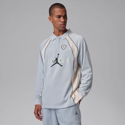 Jordan Flight Long-Sleeve Polo Jersey Aura - Blå - Kortermet T-skjorte Jordan Flight Long-Sleeve Polo Jersey Aura - Blå - Kortermet T-skjorte