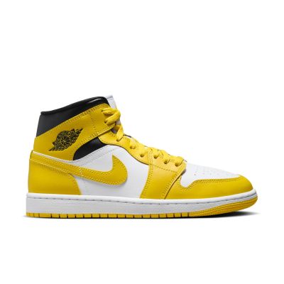 Air Jordan 1 Mid "Vivid Sulfur" Wmns - Hvit - Joggesko
