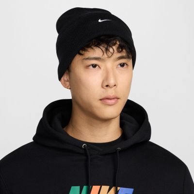 Nike Peak Swoosh Beanie Black - Svart - Lokk