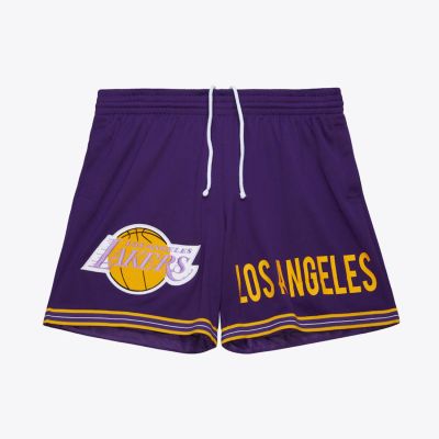 Mitchell & Ness NBA Team Origins 7in Mesh Lakers Vintage Logo Shorts - Lilla - Shorts