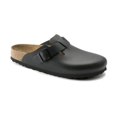 Birkenstock Boston Natural Leather Narrow Fit Black - Svart - Sandaler Birkenstock Boston Natural Leather Narrow Fit Black - Svart - Sandaler