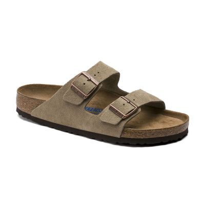 Birkenstock Arizona Soft Footbed Suede Leather Taupe Narrow Fit - Brun - Sandaler Birkenstock Arizona Soft Footbed Suede Leather Taupe Narrow Fit - Brun - Sandaler