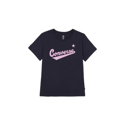 Converse Script Logo Leopard Infill Classic Tee - Svart - Kortermet T-skjorte
