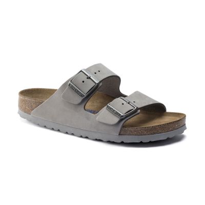 Birkenstock Arizona SFB Nubuck Leather Narrow Fit - Grå - Sandaler Birkenstock Arizona SFB Nubuck Leather Narrow Fit - Grå - Sandaler